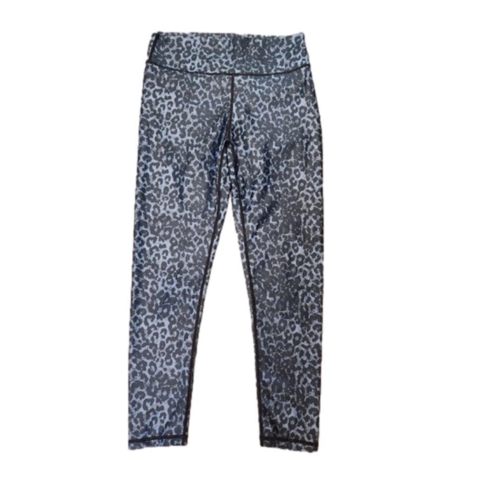 Zyia Stone Leopard Scrunchy Light and Luxe Leggings With Ruched Butt Seam